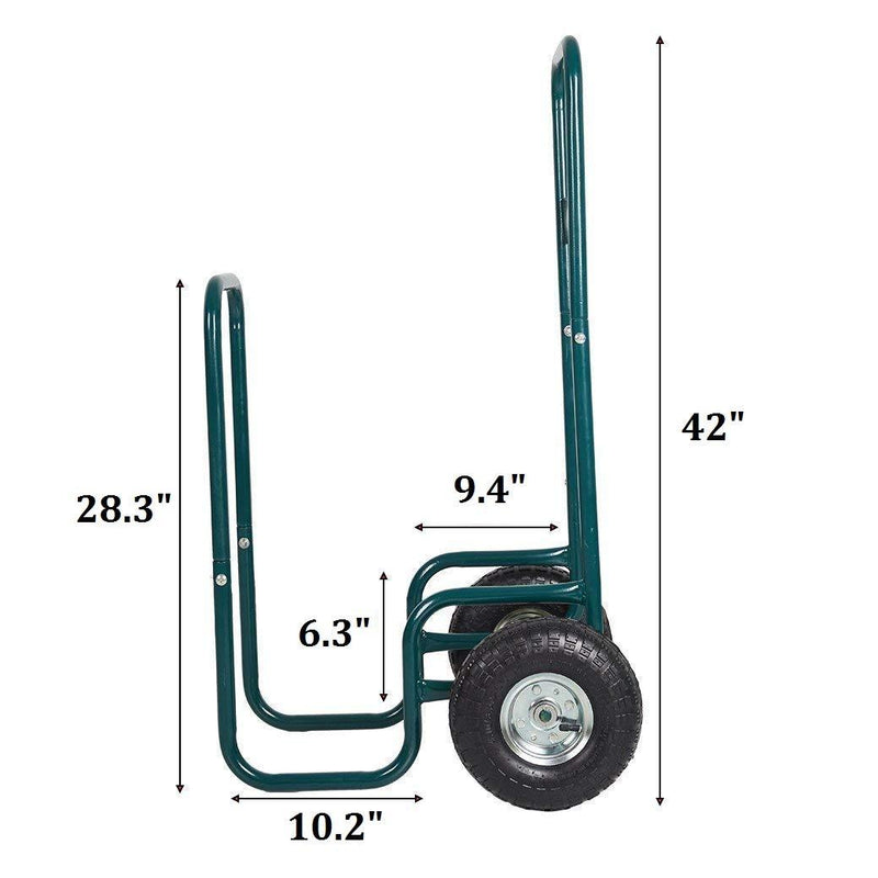 Rolling Wheeled Firewood Log Cart Portable Log Rack with Wheels for Backyard