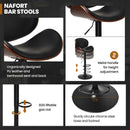 Set of 2 Adjustable Swivel PU Leather Bar Stools with Curved Footrest by LJGDeals