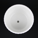 3-Piece White Ceramic Planter Pot Set with Vertical Fluted Design & Matching Saucers