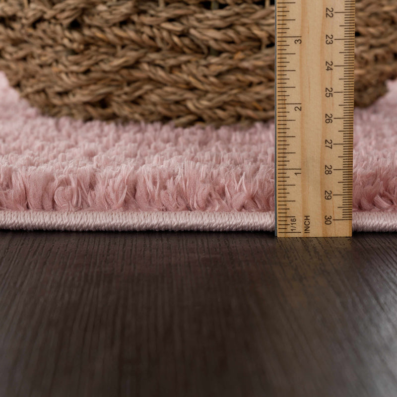 Judy Pink  Plush Washable Area Rug - Clearance