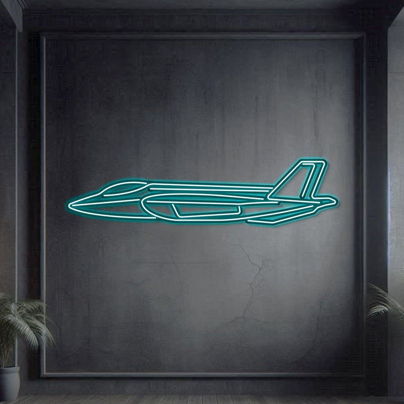 F35A Lightning II Metal Neon Aircraft Wall Art - NCN0041