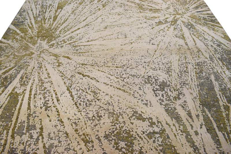 Abstract Handmade Wool & Original Silk 8x10 Area Rug | TRD1661810