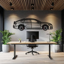 Audi RS5 Metal Car Wall Art with Rotating Wheels - Performance Sportback Silhouette Decor - Interactive Automotive Wall Art - KAFMEKA097