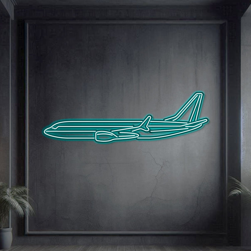 737 Metal Neon Aircraft Wall Art - NCN0002