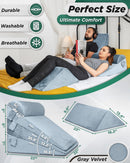 Lunix LX11 5pcs Wedge Pillow Set + Extra Cover Bundle (Gray)