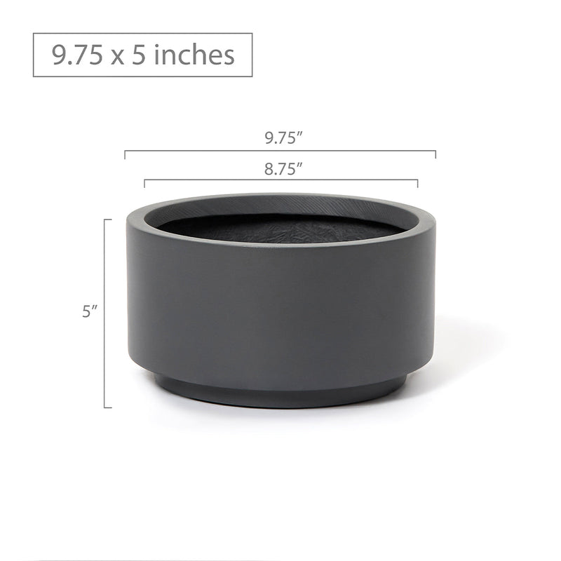 8.75 inch Charcoal Fiberstone Ceramic Pot