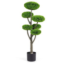 6 Ball Artificial Cypress Topiary Ball Tree with Weighted Pot for Porch by LJGDeals