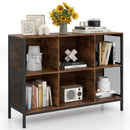 6 Cube Bookcase 42" Wide Horizontal Bookshelf with Accent Cubby Shelf by LJGDeals