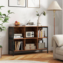 6 Cube Bookcase 42" Wide Horizontal Bookshelf with Accent Cubby Shelf by LJGDeals
