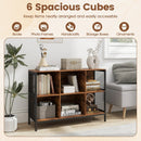 6 Cube Bookcase 42" Wide Horizontal Bookshelf with Accent Cubby Shelf by LJGDeals