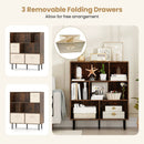 6-Cube Bookshelf with 3 Removable Folding Fabric Drawers for Living Room by LJGDeals