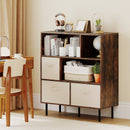 6-Cube Bookshelf with 3 Removable Folding Fabric Drawers for Living Room by LJGDeals
