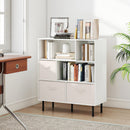 6-Cube Bookshelf with 3 Removable Folding Fabric Drawers for Living Room by LJGDeals
