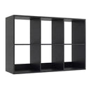 6 Cube Bookshelf with Back Guardrail for Living Room Bedroom-White by DirectDeals