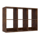 6 Cube Bookshelf with Back Guardrail for Living Room Bedroom-White by DirectDeals