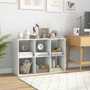 6 Cube Bookshelf with Back Guardrail for Living Room Bedroom-White