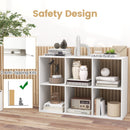 6 Cube Bookshelf with Back Guardrail for Living Room Bedroom-White