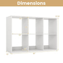 6 Cube Bookshelf with Back Guardrail for Living Room Bedroom by LJGDeals