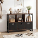 6-Cube Industrial Bookshelf with Storage Bins & Metal Frame