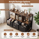 6-Cube Industrial Bookshelf with Storage Bins & Metal Frame