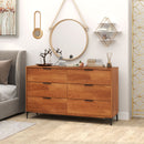 6-Drawer Dresser with Interlock System for Bedroom Living Room-Cherry