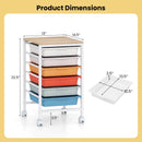 6-Drawer Rolling Storage Cart with Wooden Tabletop by LJGDeals