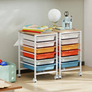 6-Drawer Rolling Storage Cart with Wooden Tabletop by LJGDeals