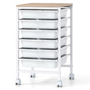 6-Drawer Rolling Storage Cart with Wooden Tabletop by LJGDeals