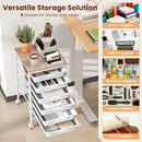 6-Drawer Rolling Storage Cart with Wooden Tabletop by LJGDeals