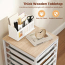 6-Drawer Rolling Storage Cart with Wooden Tabletop by LJGDeals