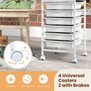 6-Drawer Rolling Storage Cart with Wooden Tabletop by LJGDeals