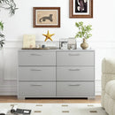 6 Drawer Storage Cabinet with Metal Legs Handles with Anti-Toppling Devices-Grey by LJGDeals