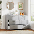 6 Drawer Storage Cabinet with Metal Legs Handles with Anti-Toppling Devices-Grey by LJGDeals