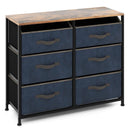 6-Drawer Dresser with Metal Frame and Anti-toppling Devices-Rustic Brown by LJGDeals