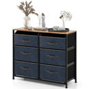 6-Drawer Dresser with Metal Frame and Anti-toppling Devices-Rustic Brown by LJGDeals
