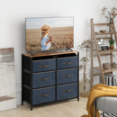 6-Drawer Dresser with Metal Frame and Anti-toppling Devices-Rustic Brown by LJGDeals