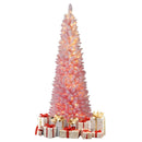 6 FTSnow-flocked Artificial Pink Christmas Tree Pre-lit Hinged Xmas Tree for Holiday Decoration by LJGDeals