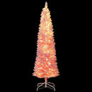 6 FTSnow-flocked Artificial Pink Christmas Tree Pre-lit Hinged Xmas Tree for Holiday Decoration by LJGDeals