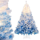 5/6/7/8 FT Artificial Christmas Tree with Warm White LED Lights and 8 Modes by LJGDeals