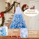 5/6/7/8 FT Artificial Christmas Tree with Warm White LED Lights and 8 Modes by LJGDeals