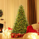 6/7 FT Artificial Christmas Tree with Pine Cones and Adjustable Brightness