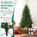 6/7 FT Artificial Christmas Tree with Pine Cones and Adjustable Brightness