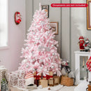 6 FT Flocked Artificial Xmas Tree Hinged with 350 LED Lights by DirectDeals