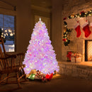 6 FT Flocked Artificial Xmas Tree Hinged with 350 LED Lights by DirectDeals