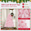 6 FT Flocked Artificial Xmas Tree Hinged with 350 LED Lights by LJGDeals