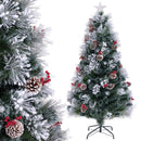 5 FT Flocked Christmas Tree with 8 Lighting Modes by DirectDeals