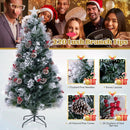 5 FT Flocked Christmas Tree with 8 Lighting Modes by DirectDeals