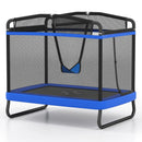 6 FT Kids Trampoline with Swing and Horizontal Bar Small Rectangle Trampoline by LJGDeals