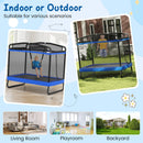 6 FT Kids Trampoline with Swing and Horizontal Bar Small Rectangle Trampoline