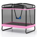 6 FT Kids Trampoline with Swing and Horizontal Bar Small Rectangle Trampoline by LJGDeals